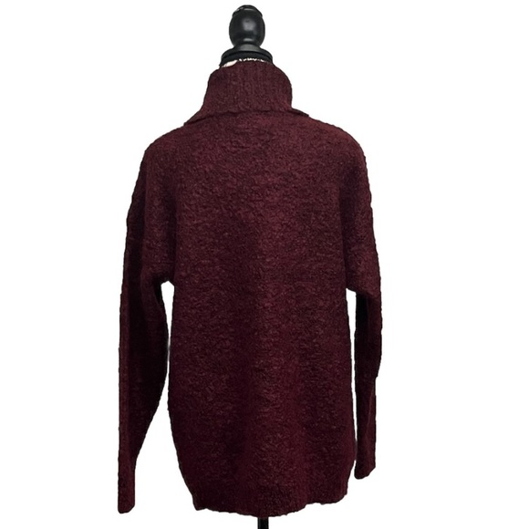 80s Vtg 90s Burgandy  Cervelle Turtleneck Tunic  Sweater Dress Retro Wool Blend - Picture 4 of 8